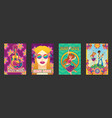 hippie peace and love posters happy smiling people vector image vector image