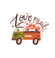 love mail romantic lettering composition for 14 vector image vector image