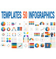 50 templates for infographics for four positions vector image