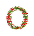 christmas floral tree letter o vector image