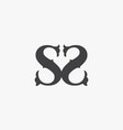 decorative ss letter logo isolated on white vector image vector image