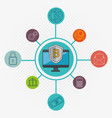 blockchain business set icons vector image