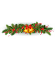 christmas holly spruce tree garland vector image vector image