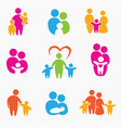 happy family icons symbols collection vector image vector image