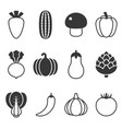 vegetable icons set vector image