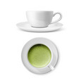 3d realistic ceramic white coffee porcelain vector image
