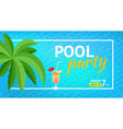 banner or flyer for summer beach party aloha vector image