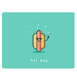 flat icon of hot dog character with sunglasses vector image