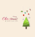 minimal christmas design with christmas tree vector image