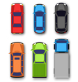 multicolored car collection isolated on white vector image