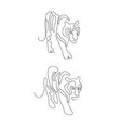 one line tiger design silhouette hand drawn vector image vector image
