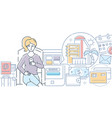 online booking - modern line design style vector image vector image