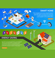 smart home 2 isometric banners design vector image vector image