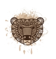 stylized bear face vector image