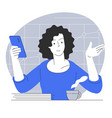 woman sitting at the office table vector image