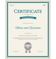 certificate of achievement template green vector image