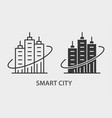 smart city icon black vector image