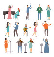 musician persons in different music duets vector image