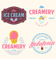 set of vintage ice cream shop logo badges vector image