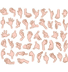Sign language a to z numbers hands pack lineart Vector Image
