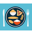 healthy food over blue background vector image