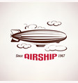 retro airship emblem template vector image