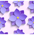 seamless pattern with purple summer flowers vector image vector image