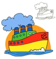 motor ship coloring book page vector image