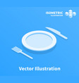 plate fork and knife icon vector image