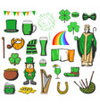 st patrick day ireland holiday symbols vector image vector image