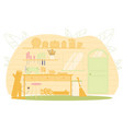 workshop for making wooden dishes production vector image