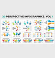 3d perspective infographics pack 20 vector image