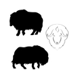 musk-ox silhouettes vector image