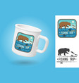 white camping cup realistic mug mockup template vector image vector image