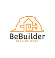builder hat hammer home building construction vector image