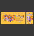 e-commerce seo landing app ui ux onboard screen vector image