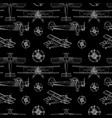 seamless background with vintage airplane vector image