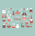 set of christmas design elements vector image