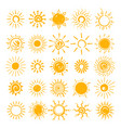 sun doodle icons set vector image