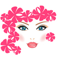 woman with flowers vector image vector image