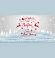 christmas greeting card merry lettering vector image vector image