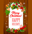 merry christmas holiday greeting card vector image