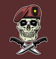 military skull vector image
