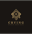 mystical crying eye lineart logo icon template vector image vector image