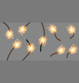 bomb or dynamite fuses burning wicks with fire vector image