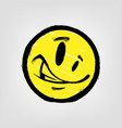 graffiti emoticon smiling face painted spray vector image