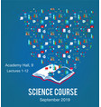 science background with icons for a poster vector image