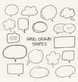 hand drawn speech bubble collection vector image