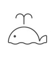 line style icon with cute whale vector image
