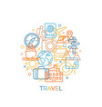 travel concept with icons and signs in trendy vector image vector image